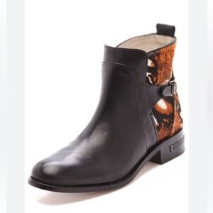 Freda Salvador Play Black Cobra Booties Leather Boots